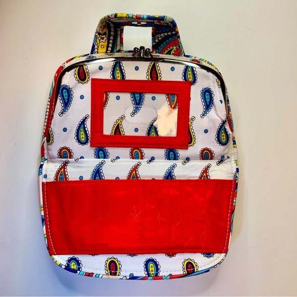 Vera Bradley Bifold Marina Blue Paisley Double Kiss Clasps Snaps Quilted Wallet - Picture 1 of 12